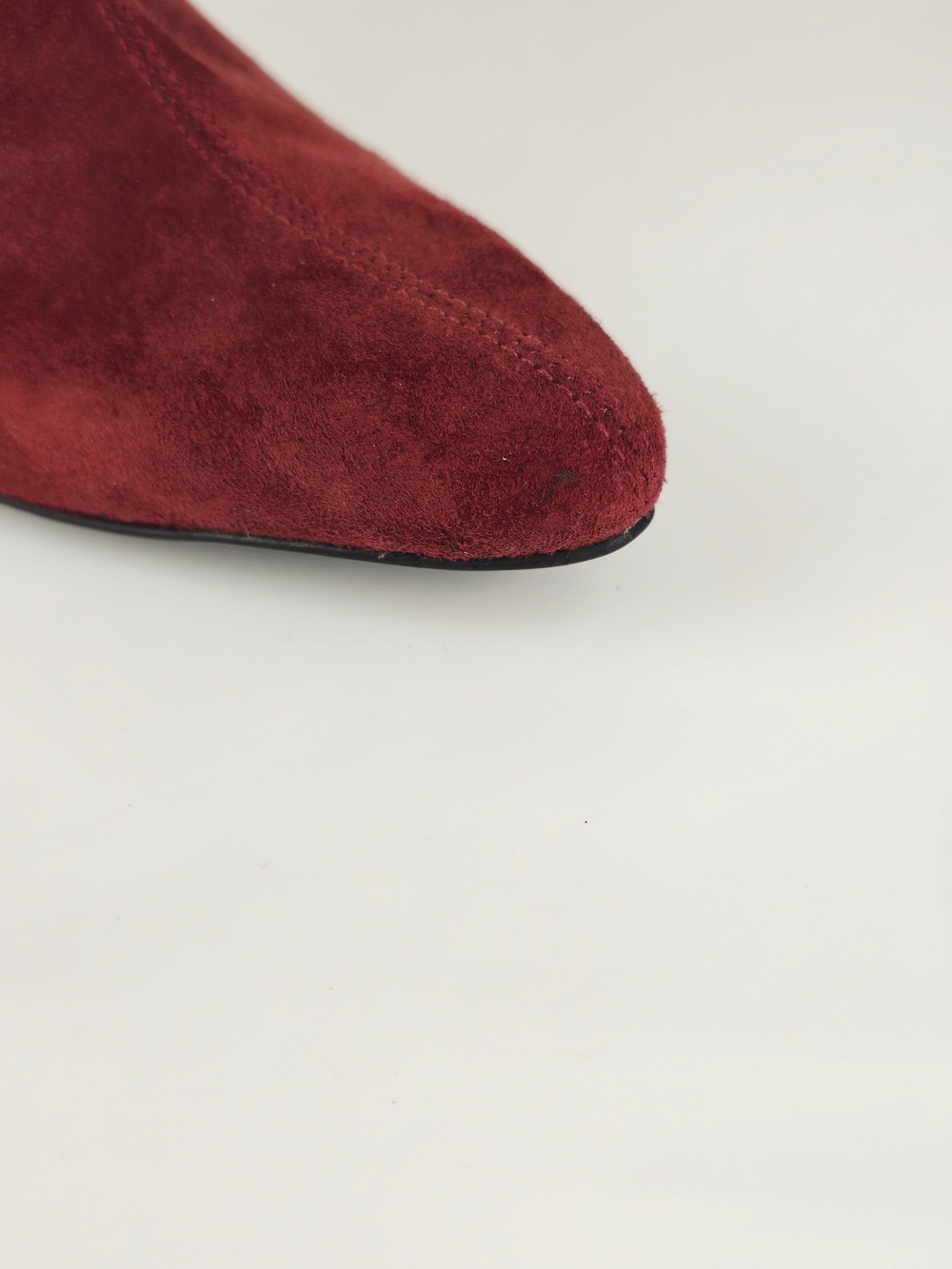Nine West Wine Red Suede Pointed-Toe Fold-Over Slouch Ankle Booties - Picture 11 of 11